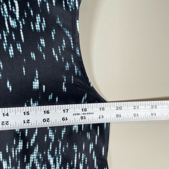 Theory Rikina Flame Silk Chiffon Sleeveless Drape Shift Dress Womens Sz 8 - Picture 13 of 14